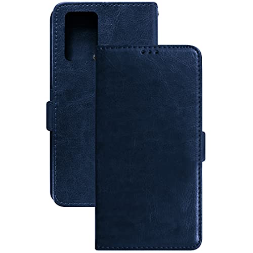 Image of Amazon Brand - Solimo Flip Leather Mobile Cover (Soft & Flexible Back case) for Realme 8 5G / Realme 8s 5G (Blue)