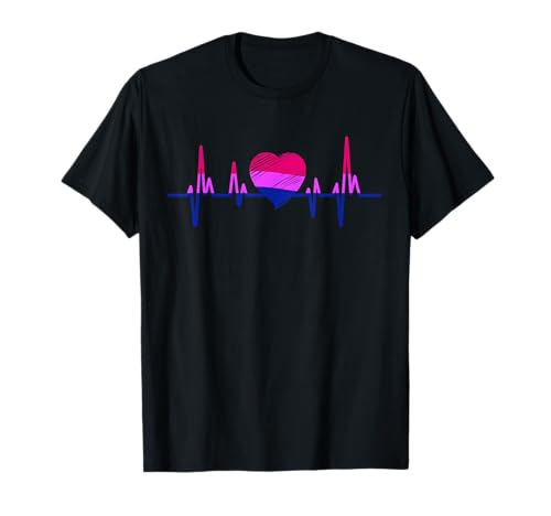 LGBT Bi Flagge mit Herz LGBTQ Pride Fahne Bisexuell T-Shirt