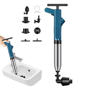 Toiletplunjer Hogedruk, luchtafvoerplunjer,Hogedruktoiletverstoppingsverwijderaar met realtime barometer – Heavy Duty huishoudelijke haarklompverwijderaar, afvoerreiniger voor keukengootstenen Camyu