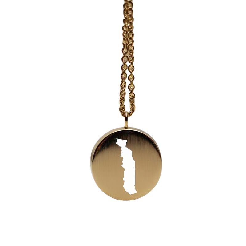 Pendentif carte du Togo argent sterling plaqué or | Bijou géographique de voyage