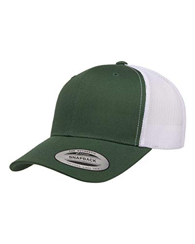 Yupoong Retro Trucker Hat & 2-Tone Snapback - 6606 Evergreen/White