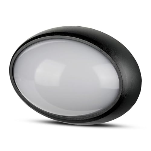 bricoleva.it Plafoniera Led Ovale 12W 3000K IP54 Finitura nero Forma ovale