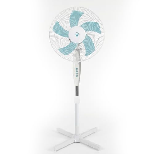 Sytech Ventilador de Pie 16” ARTICO 50W - 5 Aspas, 3 Velocidades, Base Cruzada Estable, Altura Ajustable 135 cm, Rejilla Metálica de Seguridad, Flujo de Aire Potente 56.21 m³/min, 220-240V Sytech Ventilador de Pie 16” ARTICO 50W - 5 Aspas, 3 Velocidades, Base Cruzada Estable, Altura Ajustable 135 cm, Rejilla Metálica de Seguridad, Flujo de Aire Potente 56.21 m³/min, 220-240V