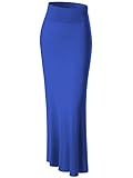 MBJ WB296 Womens Lightweight Floor Length Maxi Skirt XXXL Royal_Brite