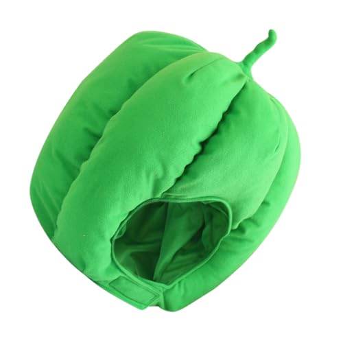 Parliky Sombrero de Peluche con Forma de Pimiento Verde Suave para Fiesta de Halloween Accesorio Cosplay Cómodo y Ligero para Disfraz Festivo