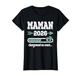 Cadeau pour la maman 2026 avec la phrase amusante: Maman 2026 chargement en cours. Cadeau parfait pour la mère pour l'annonce d'une grossesse, la naissance d'un fils ou d'une fille et la fête des mères 2026.