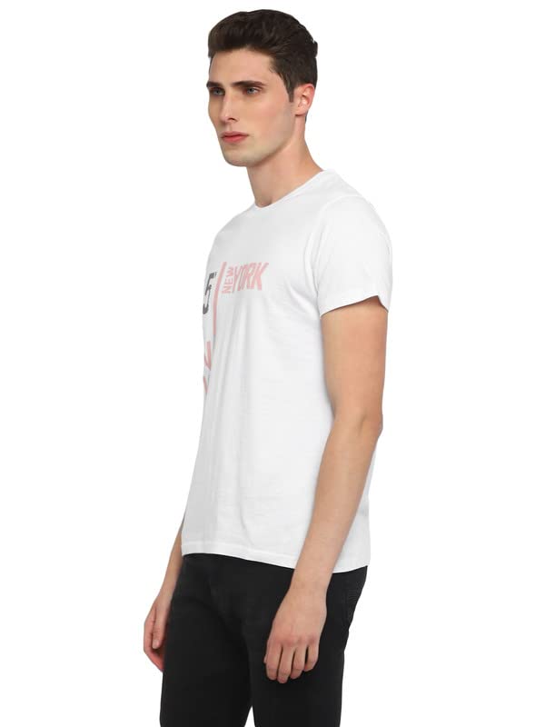 Image of AMERICAN CREW Printed Round Neck T-Shirt for Men