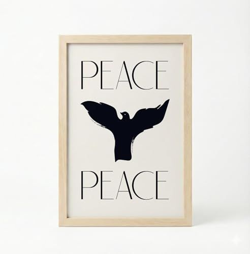 Image of BLINKART Peace Dove Aesthetic Modern Art Walls With Frame | Natural Wood Texture | Living Room Bedroom Office Wall Decoration | Poster Home Decor Frames Wall Bedroom | 12x8 Inches (D66)