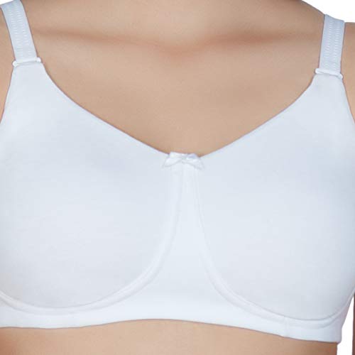 Image of Amante Women's Essential Comfort Non-Padded Non-Wired Full Coverage T-Shirt Bra | Seamless Cotton Blend | Moisture-Wicking Fabric | All-Day Support Bra