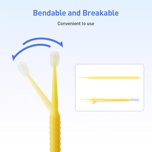 Image of JMU 2000pcs Dental Micro Applicators Brushes, Fine, Yellow