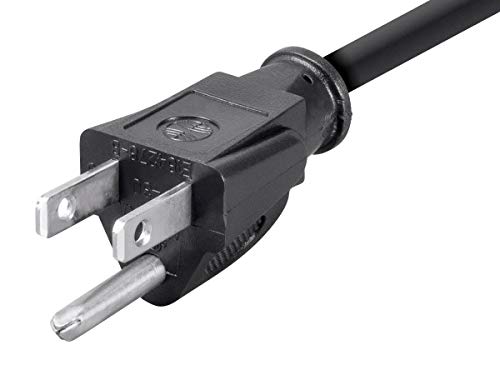 Mastery Monoprice Right Angle Power Cord - NEMA 5-15P to Right Angle IEC 60320 C13, 13 Amp, 1625 Watt, 125 Volt, 16AWG, 2 Feet, Black - Image 4