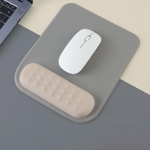 Image of Mouse Pad with Gel Wrist Rest Support, Ergonomic Mouse Cushion with Non Slip Rubber Base Mouse Pad for Laptop, Computer, Gaming, Office (Elephant Grey, Rectangular)