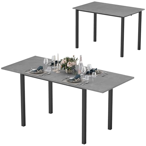 HOMCOM Table à Manger Extensible, Table de Cuisine pour 6 Personnes, avec Grand Plateau Cadre en...