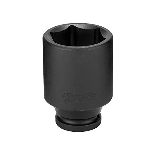 Image of JETECH 3 /4 inch Drive 46mm Deep Impact Socket, 6-Point Metric Impact Socket, Heat-Treated Chrome Molybdenum (Cr-Mo) Alloy Steel, Extra Length for Heavy-Duty Truck & Machinery Repair