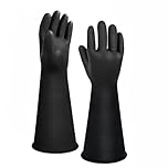 ZaoKing 14“ Heavy Duty Rubber Glove,Latex Chemical Resistant Long Gauntlets Gloves Cleaning Drain PPE Reusable Waterproof Industrial Work Resist Strong Acid, Alkali and Oil