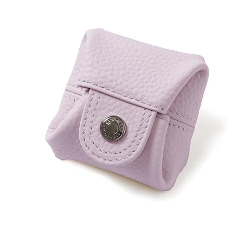 Image of Cockatoo Genuine Leather Coin Pouch Change Holder, Mini Snap Pocket Wallet for Men Women (Macaron Pink, Small)