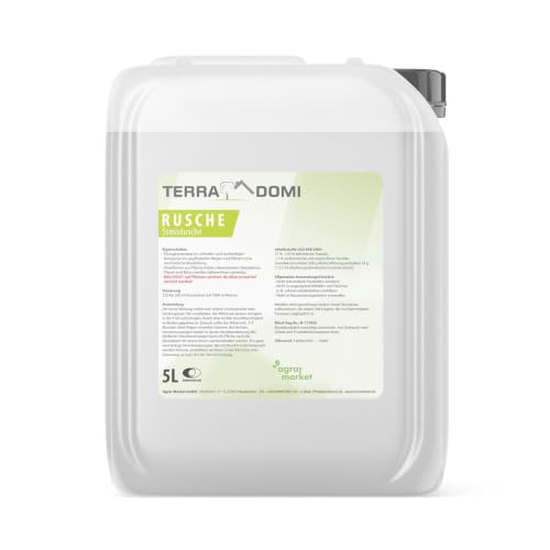Terra Domi Rusche Steindusche, 5 L Konzentrat, Steinreiniger für bis zu 2000 m², Reinigungsmittel für saubere Wege & Plätze, Wegerein, biologisch abbaubar