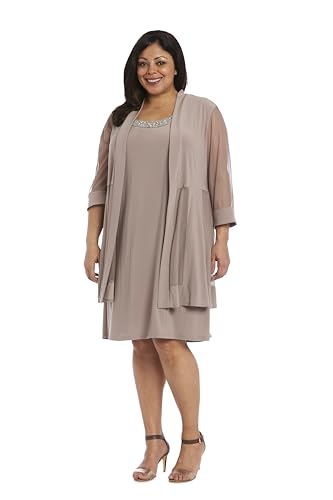 Image of R&M Richards Women's Petite Glitter Trim Jacket Dress