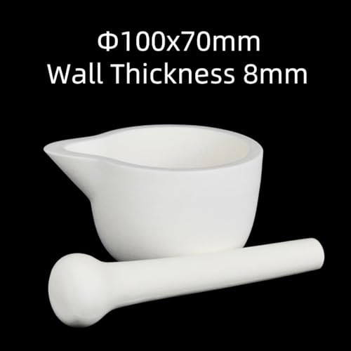 Mortero cerámico de óxido de aluminio 99% con barra de molienda 16 cm miniatura 2