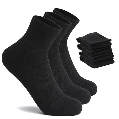 3-Pack 's Breathable Mesh Socks, Soft Cotton Blend Cushioned Ankle Socks for Everyday and Sports Wear2