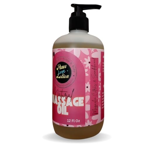 Peace Love + Lotion Magnolia Citrus & Sandalwood Scented Natural Massage Oil, 12 Oz