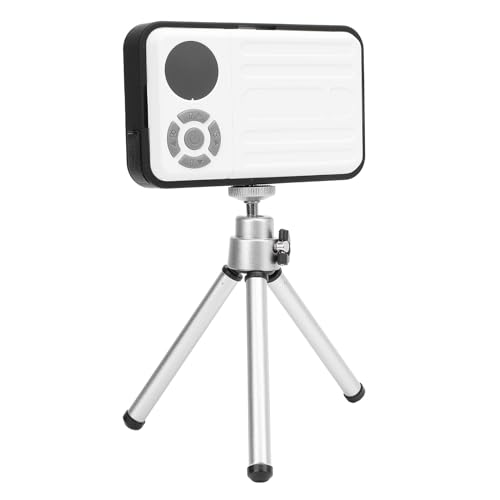 LED Camping Light, Video Light Multifunctional Type C Charging Ambient Fill Light with Mini Tripod for Live Streaming (Black White)