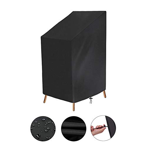 Osarke Patio Stacking Chair Cover Garden Chair Covers Waterproof Seat Cover Reclining Garden Chairs Covers 420D Oxford Fabric Waterproof Breathable Anti-Fade Anti-UV 65x65x80/120cm