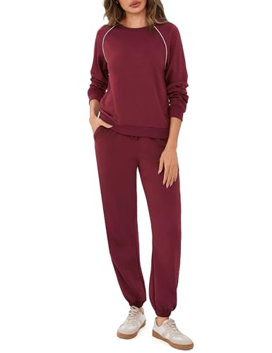 Terecey Set Completo Donna Sportivo Elegante Tinta Unita con Pantaloni