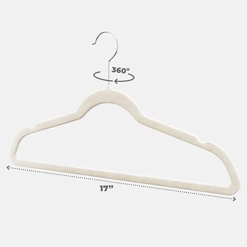 Home-it-Premium-Velvet-Hangers-50-Pack-Ivory-Suit-Hangers-Non-Slip-Heavy-Duty-Clothes-Hangers-for-Closet-Jacket-Shirt-Pants-and-Suit-Hook-Swivel-360-Ultra-Thin