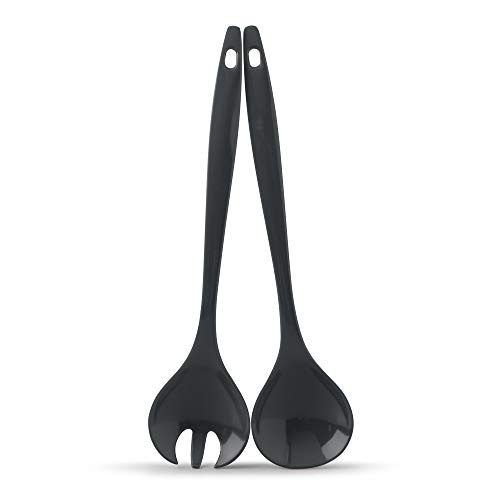 Zeal G205T Set di posate per insalata in melamina, colore: grigio scuro, Melammina