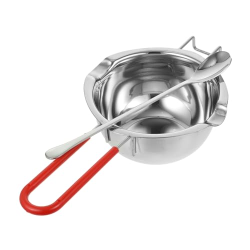 COLLBATH Melting Chocolate Pot Cheese Warmer Candle Making Pot Stainless Steel with Mixing Spoon Ice Cube Heating Bowl Random Color