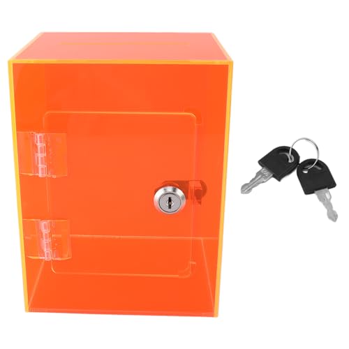 Piggy Bank Acrilico, Container di Risparmio di Vaso con Blocco Chiave per Adulti Bambini Grandi Risparmio di Cassa Trasparente 20x15 Cm (Stile 1)