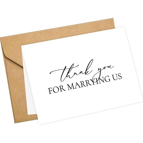 LADY & HOME Thank You for Marrying Us Wedding Card with Envelopes To Officiant,Thank You Card for Priest,Minister,Judge,Pastor (A1:1 pack)