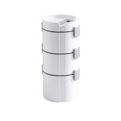 Image of House of Quirk 3-Layer 304 Stainless Steel Lunch Box | Large Capacity Leak-Proof Food Storage Container for Office, School & Travel (White)