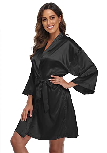 Image of Super Shopping-zone Women's Pure Bride Robes Embroidery Bridesmaid Robes Bridal Party Kimono Robe Wedding Sleepwear