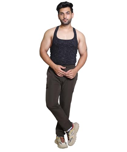 Image of Track Pant for Men - Polycotton Joggers, Gym Pants & Lowers for Men with Adjustable Waist, Moisture-Wicking Fabric & Pockets - Cargo & Ideal Sports Pajamas for Workout & Casual Wear