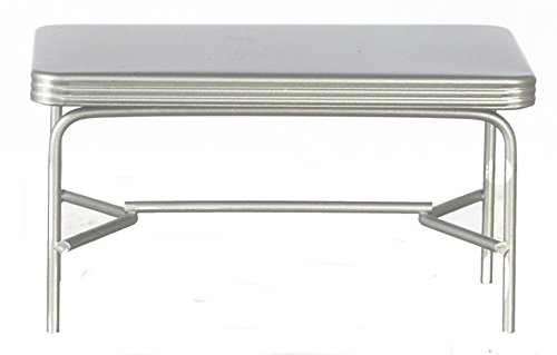 Meuble de collection miniature Melody Jane avec table de cuisine argentée style rétro 1950