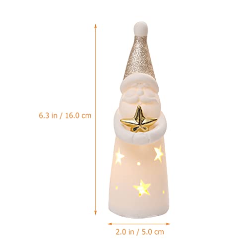 Gnomes de Noël LED céramique sans fil pour table encombrée - 3
