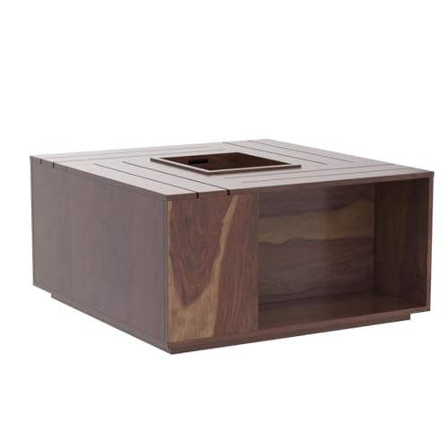 Image of Wooden Center Table for Living Room | Coffee Table for Home Wooden Coffee Table for Living Room and Office | Tea Table | Sofa Set Center Table in WalnutFinish