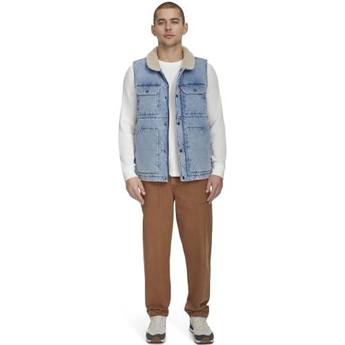 Chaqueta acolchada para hombre Levi's en diseño multimaterial premium gris 6