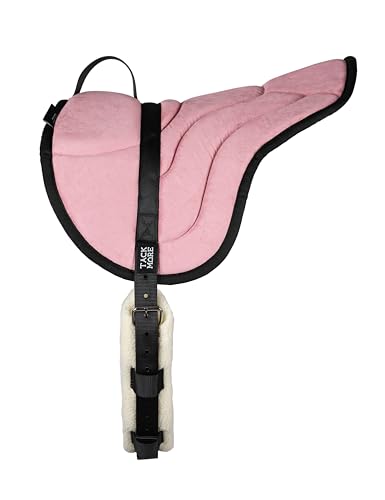 Tackmore Bareback Pad for Horses Anti-Slip Bareback Saddle Pad with Thick Cushioning Ergonomic Design for Comfortable Riding Baby Pink