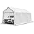 10'x 17'Heavy Duty Portable Carport Car Garages Shelters, 8 Steel Legs, White, Waterproof