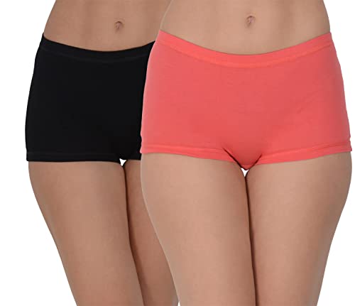 Image of EVA & JOY Women's Cotton Solid Mid-Rise Boyshort Panty