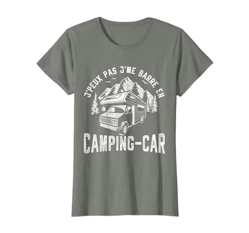 Campeur Caravane Idée Cadeau T-Shirt Vintage J'Peux Pas J'Me Barre En Camping-Car Noir Homme S
