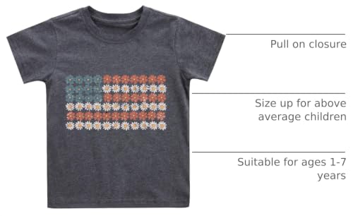 Image of Boys Girls Fourth of July Shirt Toddler Patriotic 4th of July Clothes for Kids 1-7 Years
