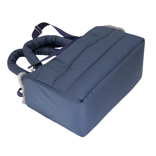 PillowPrim Hundetasche, Welpentasche - Tragetasche für kleinen und mittleren Hund, Katze - M - bis 8 kg, Tasche für unterwegs, Hundetrage mit Karabiner, Dog Carrier, Transporttasche, dunkelblau