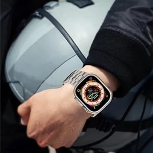 WINGLE Grade 2 Titanium Bands for Apple Watch Band Ultra 4/3/2/1 49mm 46mm 45mm 44mm 42mm Series 12 11 10 9 8 7 6 5 4 SE 3 2 1 Men, 24mm Wide Classy Business Lightweight Rugged Titanium iWatch Bands - image 7