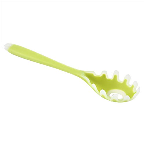 Easnea Silicone Pasta Fork, Spaghetti Server Tongs, Noodles Spoon, Eco Friendly and BPA Free - Green 2, 28.5x5.5x3.5cm