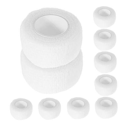 Mikikit 10 Rolls Self Adhesive Bandage Wrap Elastic Finger Tape for Sports Protection Adjustable Stretch Band Non Woven Fabric Comfortable Practical for Injury Prevention