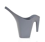Mintra 1/2 Gallon Plant Watering Can, Indoor Outdoor Water Can for Plants, Long Spout Plastic Water Pitcher for Watering Flower Succulent, Durable and Lightweight, 2L/68 oz, 1 Pack, Gray